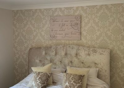 A finished interior painting project with modern, neutral tones in Swindon